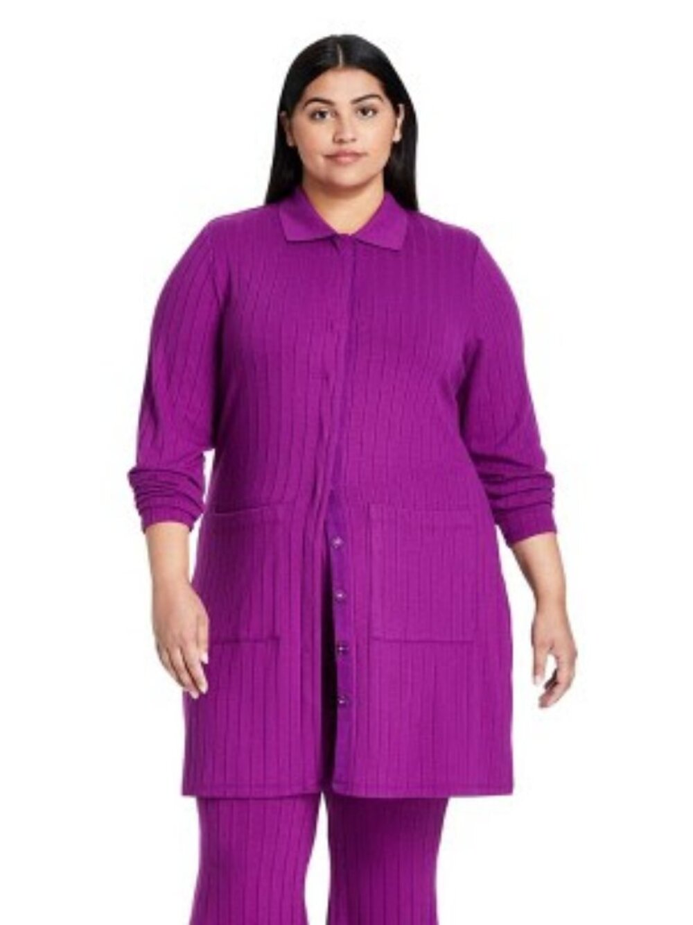 Victor Glemaud x Target Purple Collared Button-Down Sweater Set Plus Size 1XL
